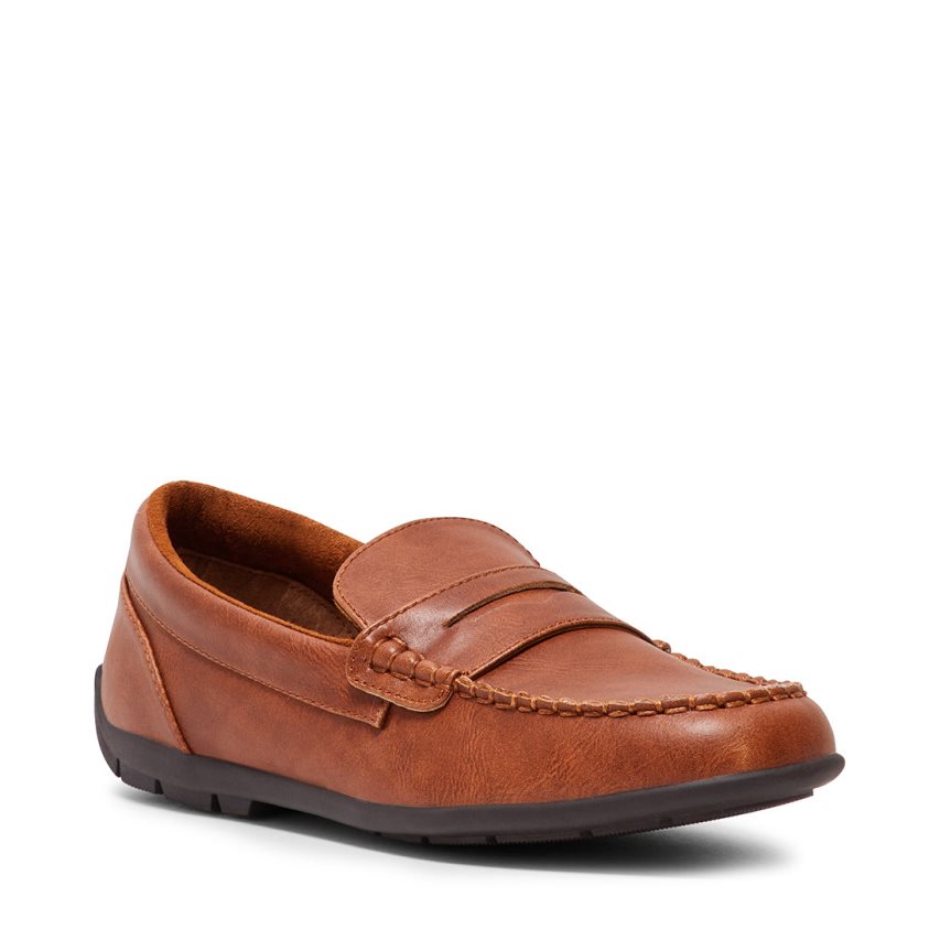 Brown Steve Madden Bjared Natural Kids' Loafers | PH 6140XFH